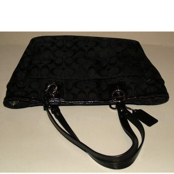 COACH A1394-23766E Black Signature Jacquard Medium Shoulder Bag - Picture 6 of 11